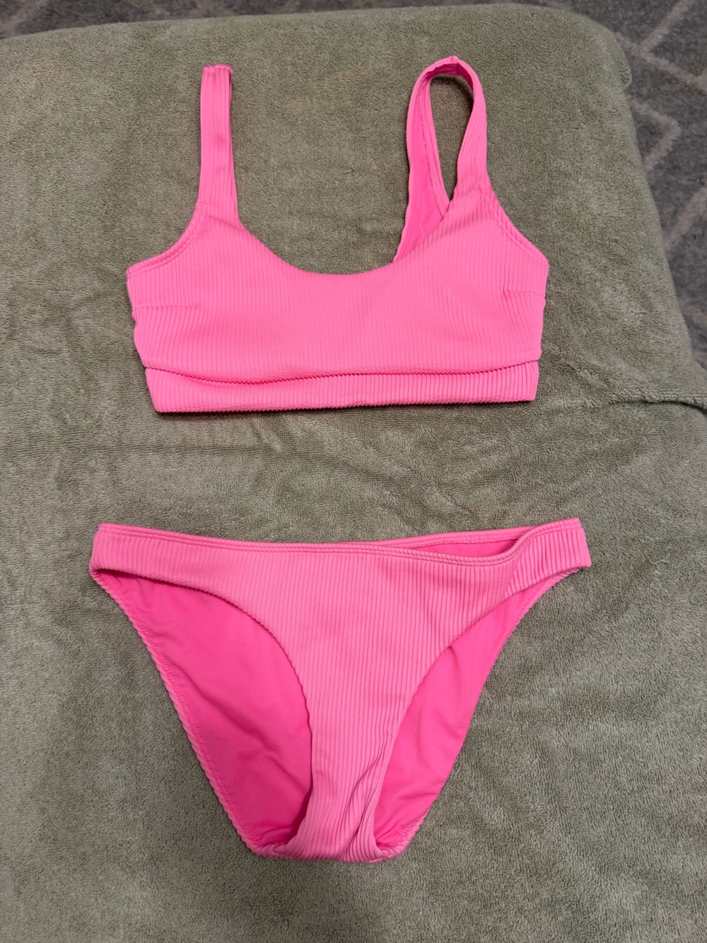 Hollister Pink Ribbed Bikini Set